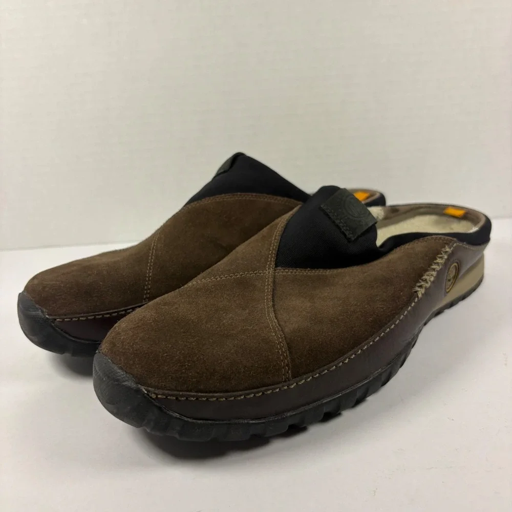 Timberland Clog Mules Mens 13 Brown Suede Smartwool Slip On Outdoor Shoes